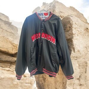 Steve & Barry's Black Wisconsin Bomber Jacket